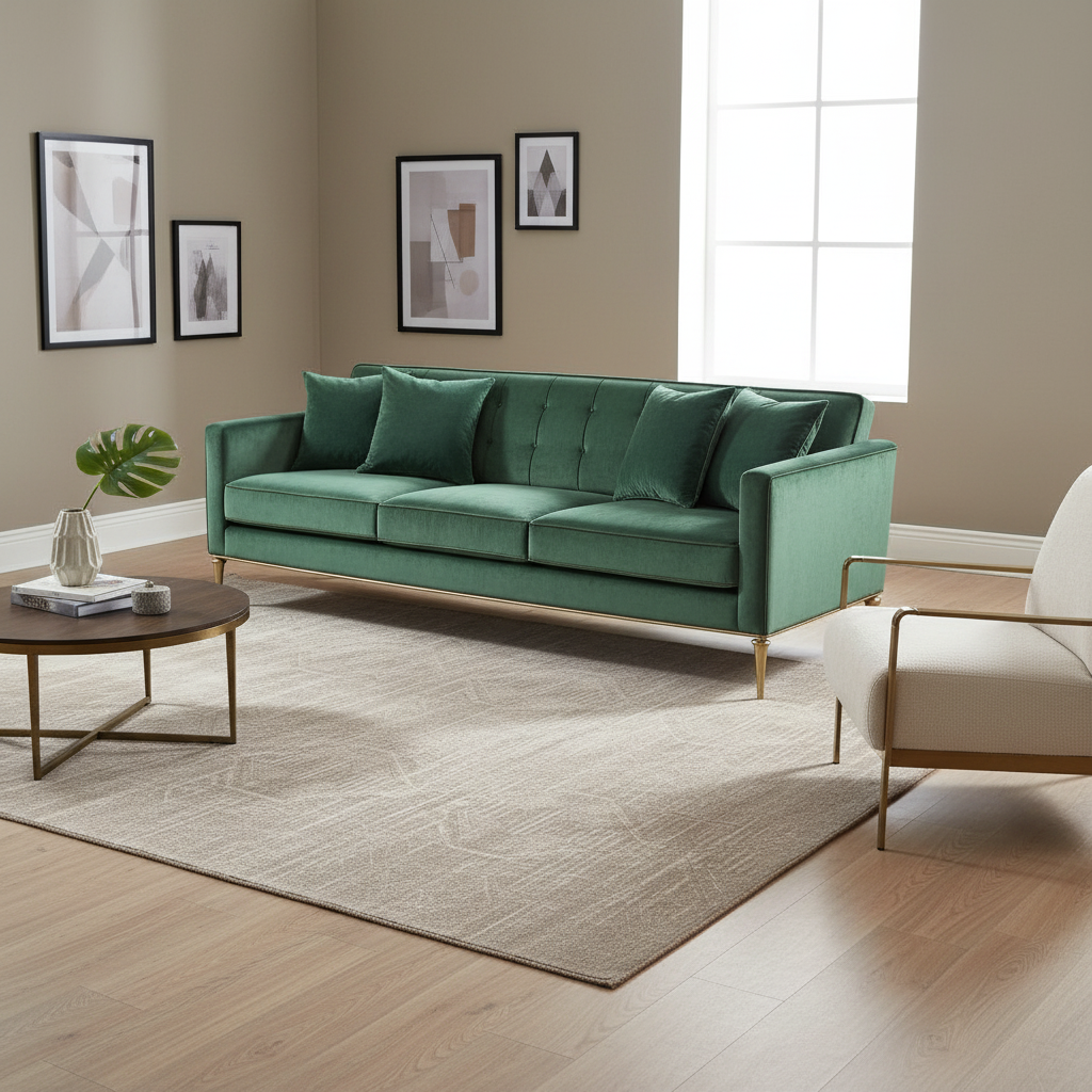 Samtsofa Smaragdgrün