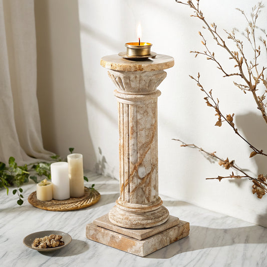 Öllampe Marmor Säule