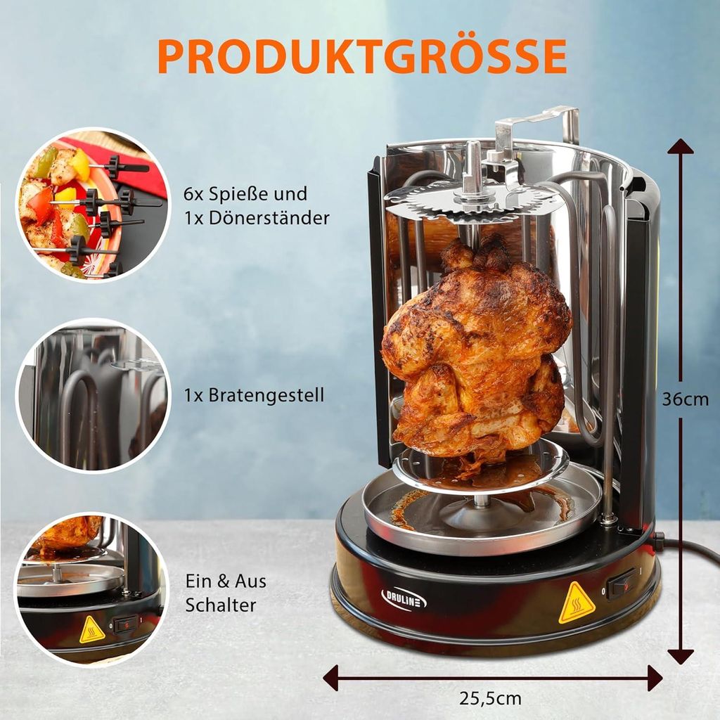 Dönergrill elektrisch Seitenansicht – Eloramode