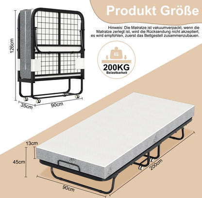 Gästebett klappbar 90x200 Detailansicht – Eloramode