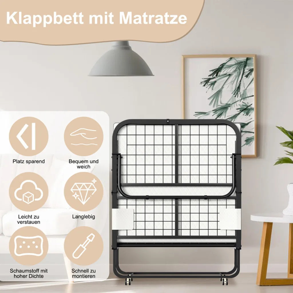 Gästebett klappbar 90x200 Nahaufnahme – Eloramode