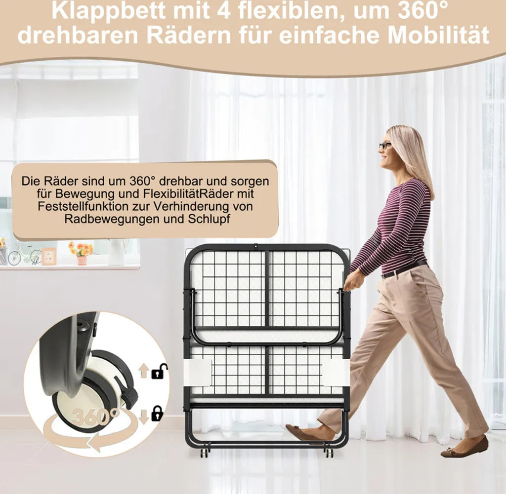 Gästebett klappbar 90x200 Funktionsansicht – Eloramode