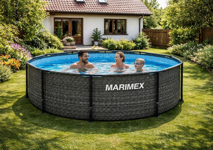 Gartenpool Rattan-Optik rund Detailansicht – Eloramode