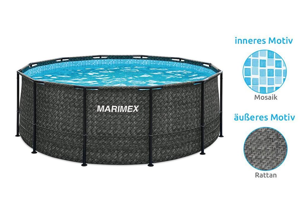 Gartenpool Rattan-Optik rund Nahaufnahme – Eloramode
