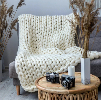 gestrickte decke merinowolle – Eloramode