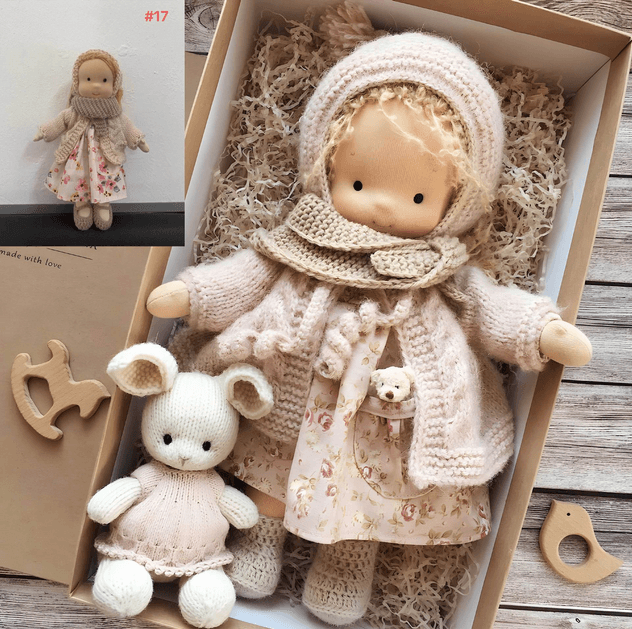 handgefertigte waldorf kuschelpuppe kinder Materialansicht – Eloramode