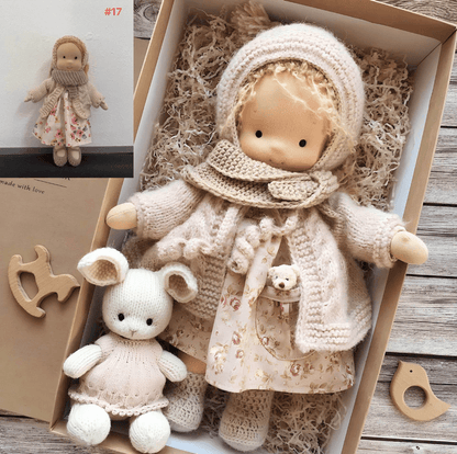 handgefertigte waldorf kuschelpuppe kinder Materialansicht – Eloramode