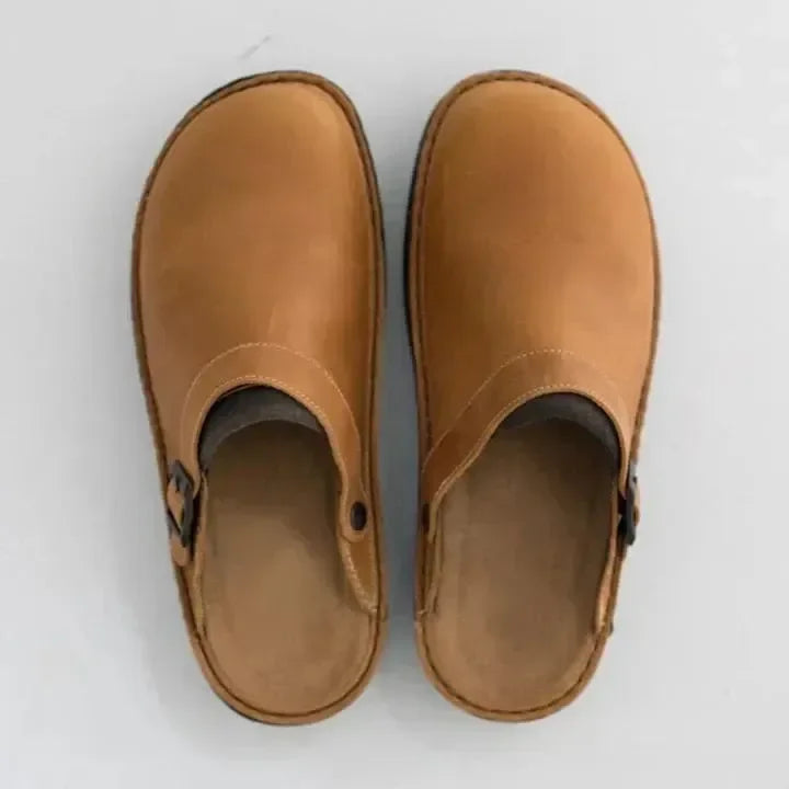 herren lederclogs Nahaufnahme – Eloramode