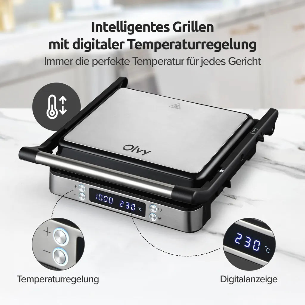 Kontaktgrill XXL 2000W Nahaufnahme – Eloramode