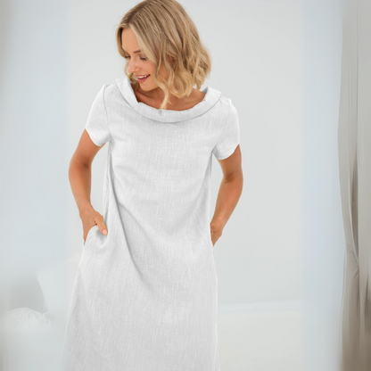 luftiges leinenkleid Detailansicht – Eloramode