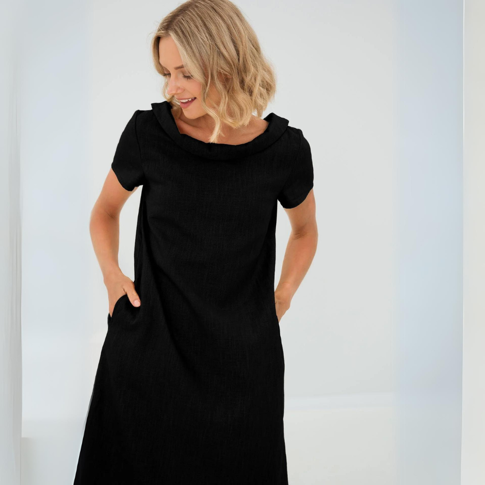 luftiges leinenkleid Seitenansicht – Eloramode