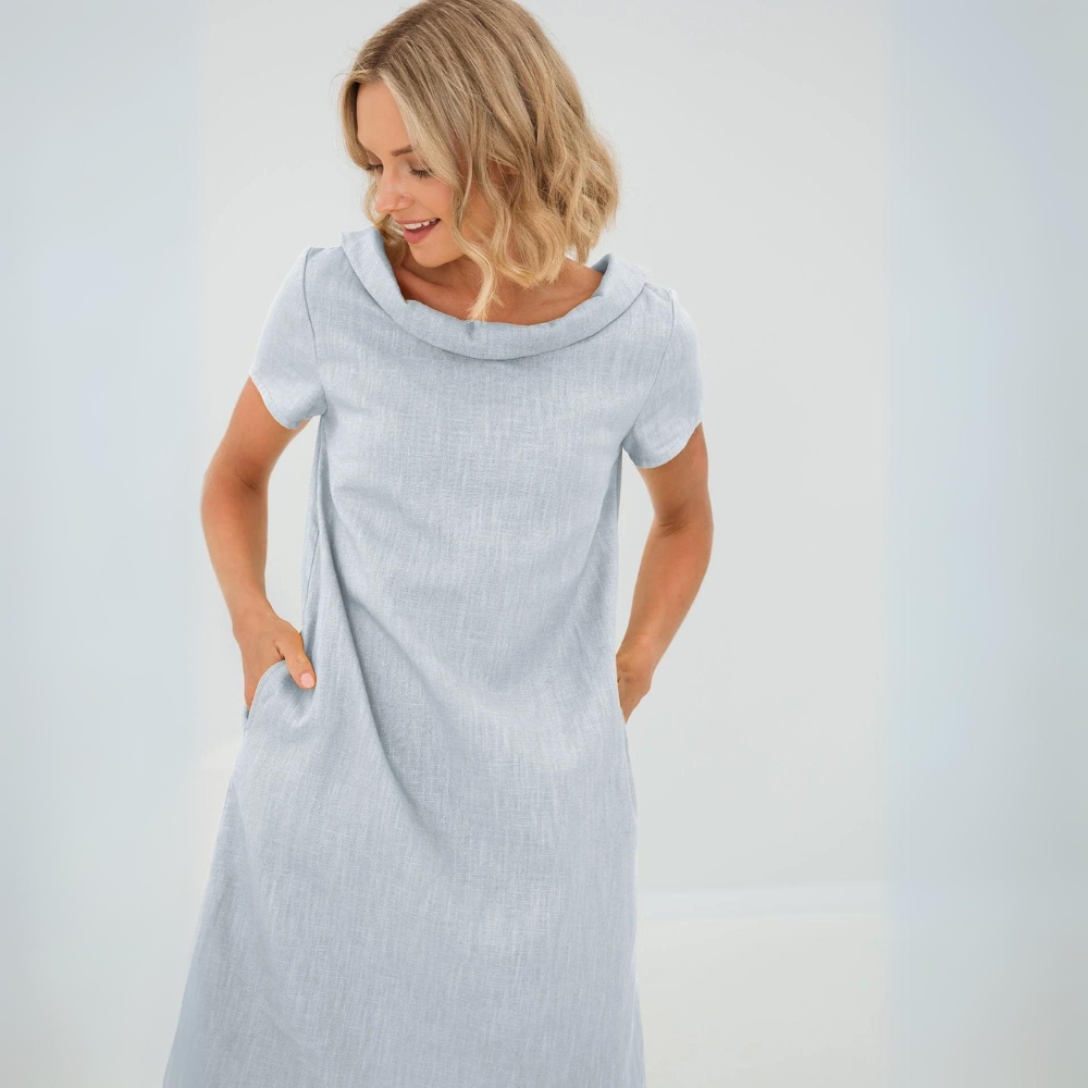 luftiges leinenkleid im Einsatz – Eloramode