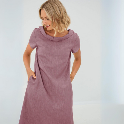 luftiges leinenkleid Rueckansicht – Eloramode