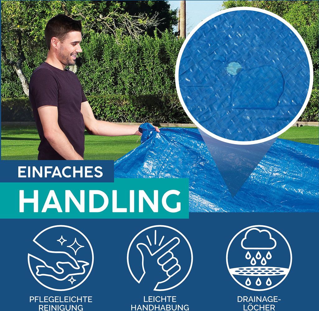Pool Abdeckplane 264x174 Nahaufnahme – Eloramode