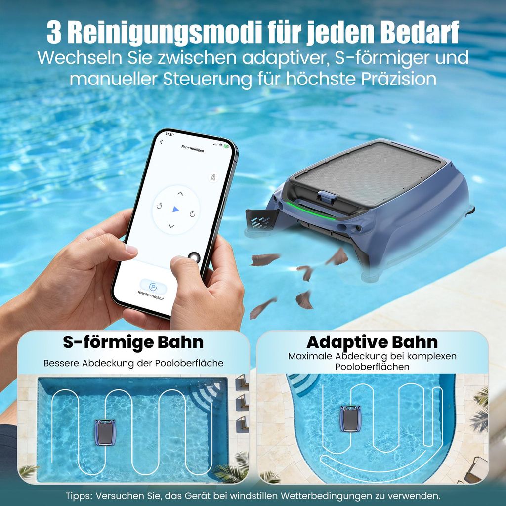 Solar Poolroboter Skimmer Nahaufnahme – Eloramode