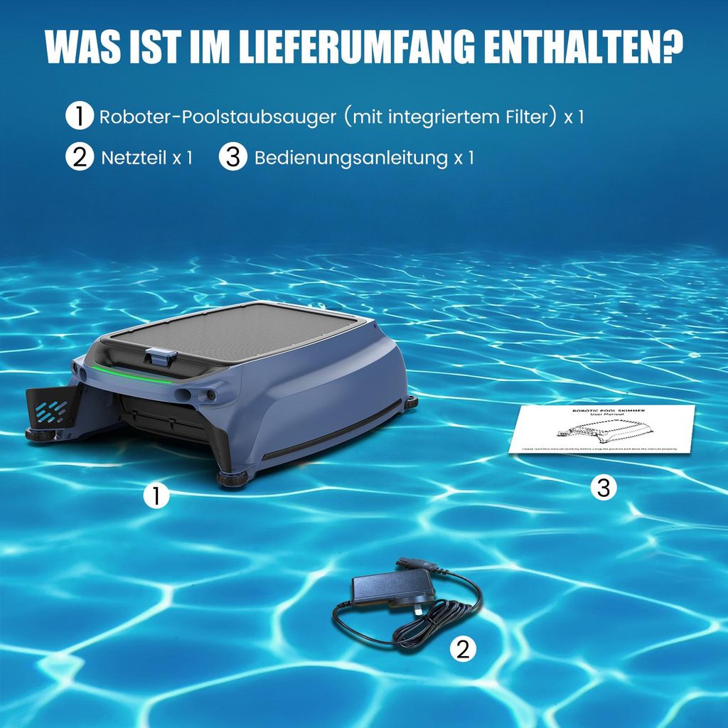 Solar Poolroboter Skimmer Seitenansicht – Eloramode