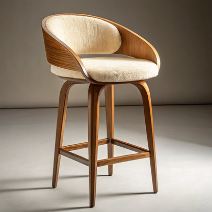 Designer Barhocker mit Lammfellbezug