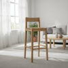 Barhocker aus Eschenholz mit Seegras-Sitz