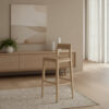 Barhocker aus Eschenholz mit Seegras-Sitz