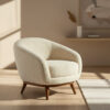 Loungesessel aus Bouclé in Creme