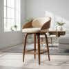 Designer-Barhocker mit Lammfell-Bezug