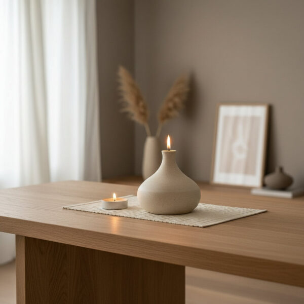 Minimalistische Öllampe aus Keramik