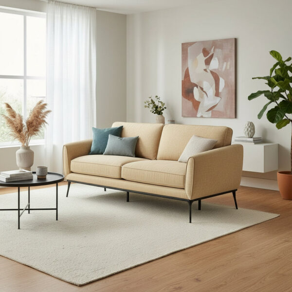 Modernes 3-Sitzer-Sofa mit Metallgestell