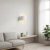 Wandleuchte aus Gips in Bogenform