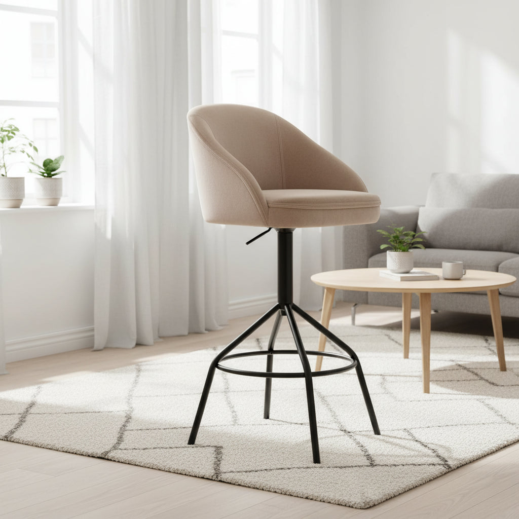 Drehbarer Barhocker aus Samt